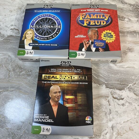 LOT 3 DVD‎ GAME SHOWS WHO WANTS TO BE A MILLIONAIRE FAMILY FEUD DEAL OR NO DEAL - Picture 1 of 6